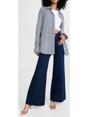 Frame Le slim Palazzo Size 26 High Rinse Blue Wide Leg NWT $298